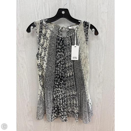 Top Sleeveless By Rose And Olive In Black & Cream, Size: S