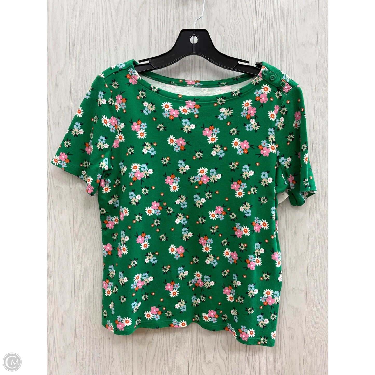 Top Short Sleeve By Charter Club In Floral Print, Size: Mp