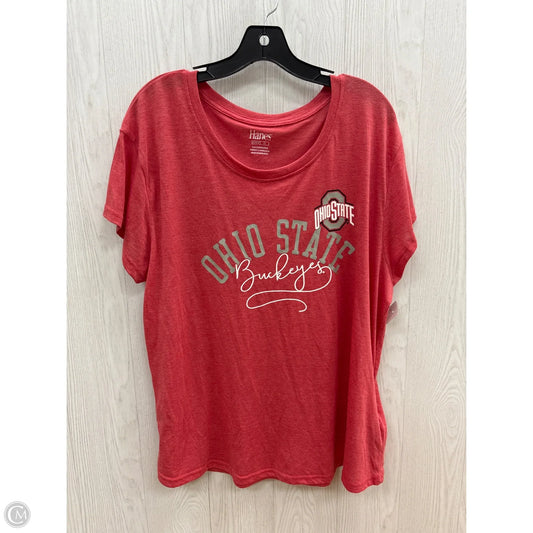 Athletic Top Short Sleeve By Hanes In Red, Size: 2x