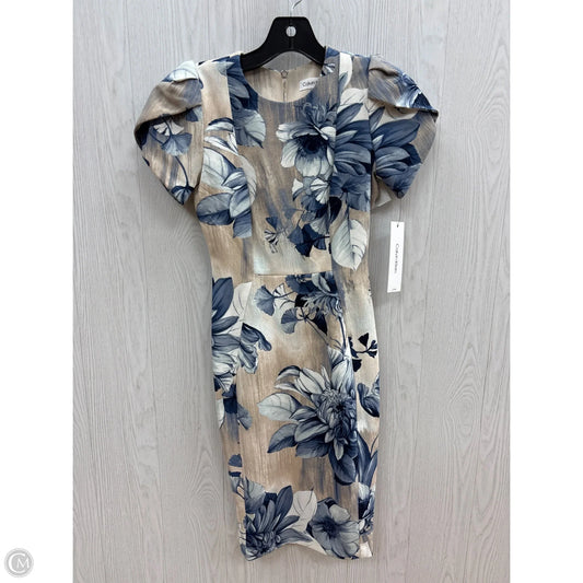 Dress Casual Short By Calvin Klein In Blue & Cream, Size: 0
