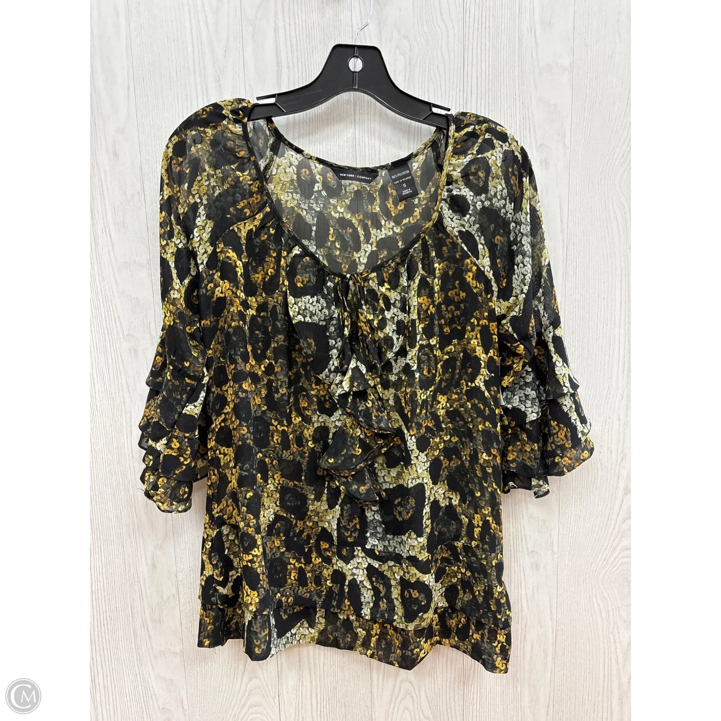 Top 3/4 Sleeve By New York And Co In Black, Size: S