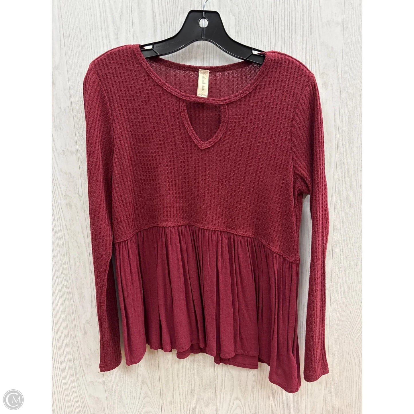 Top Long Sleeve By Altard State In Wine, Size: S