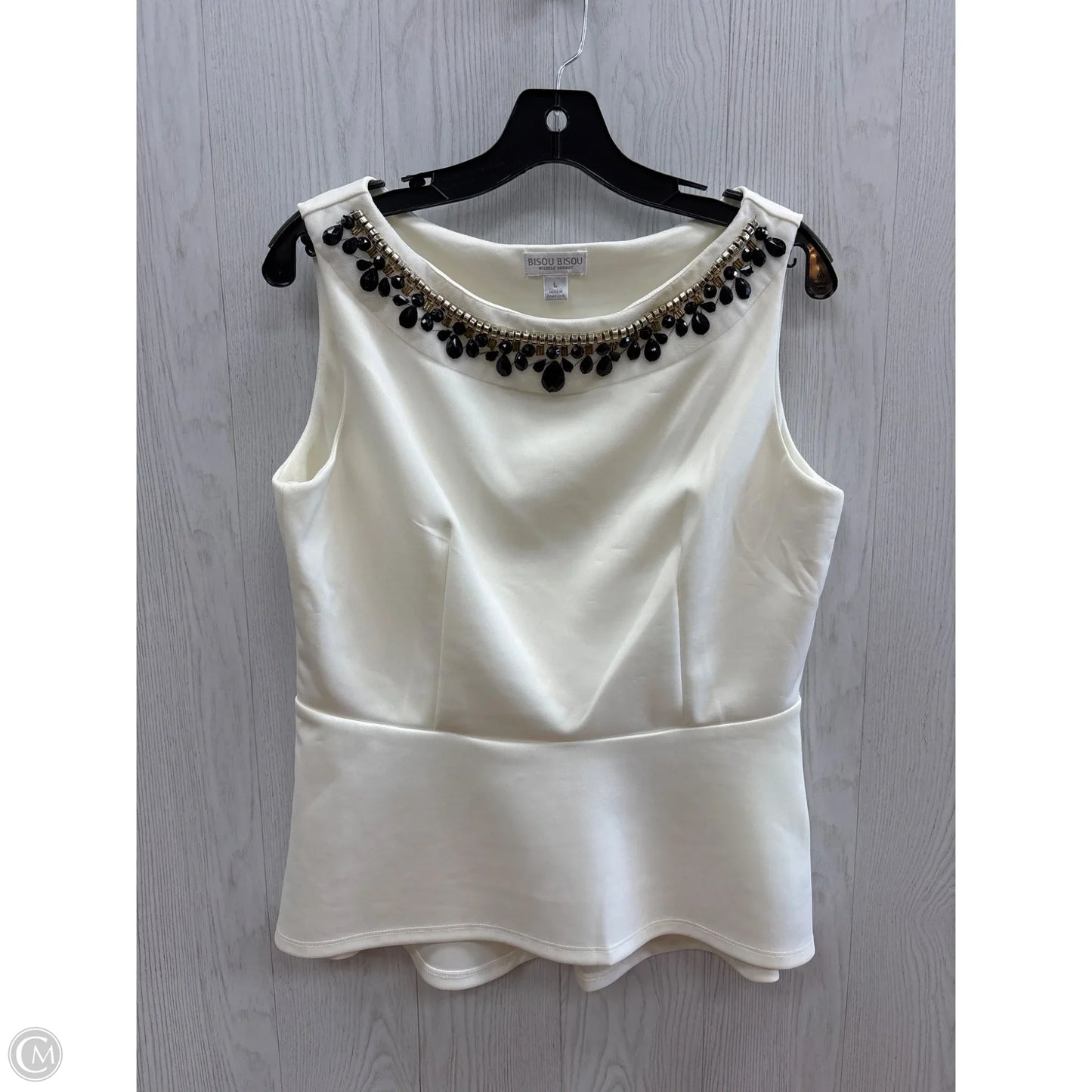 Top Sleeveless By Bisou Bisou In Cream, Size: L