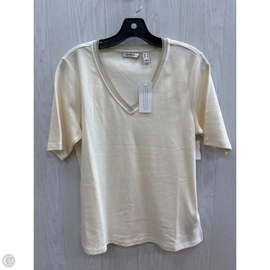 Top Short Sleeve By Isaac Mizrahi Live Qvc In Cream, Size: S