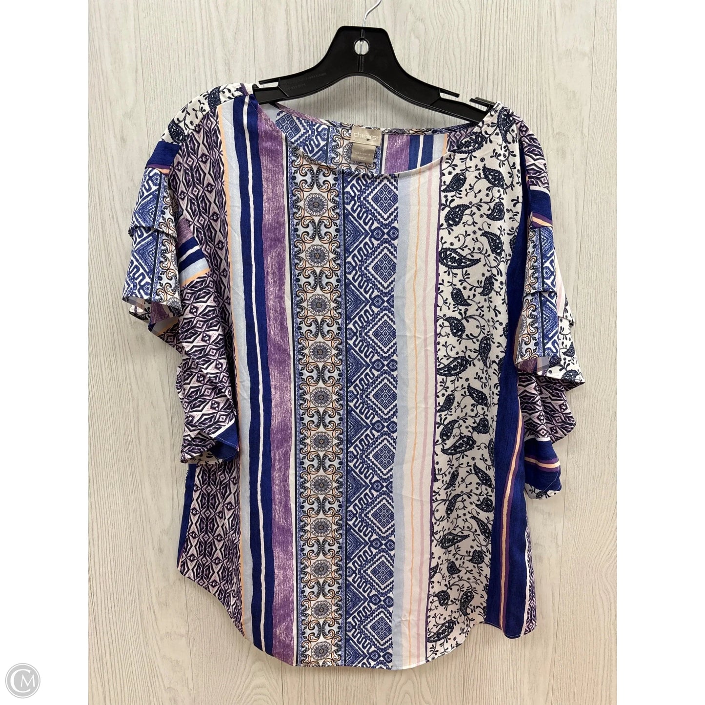 Top Short Sleeve By Chicos In Purple, Size: M