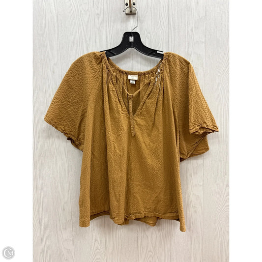 Top Short Sleeve By A New Day In Tan, Size: Xl