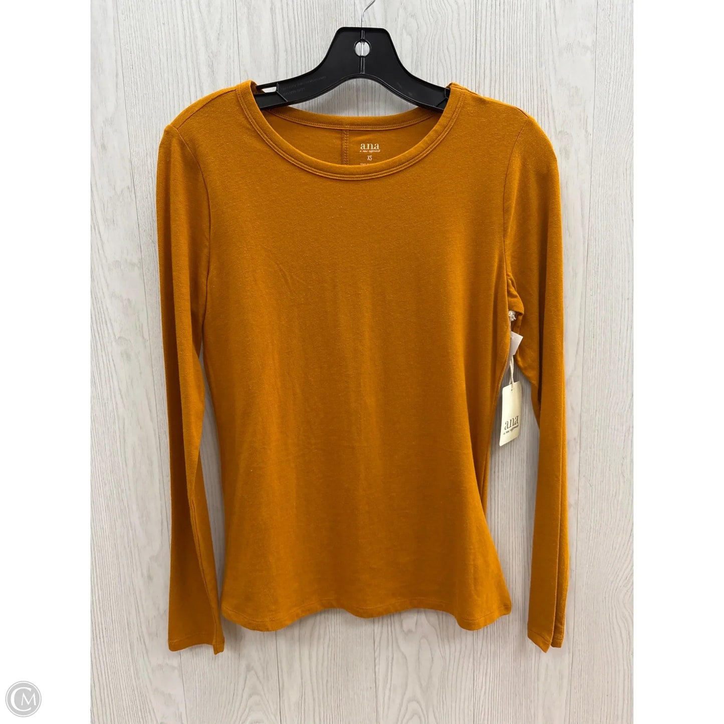 Top Long Sleeve Basic By Ana In Gold, Size: Xs