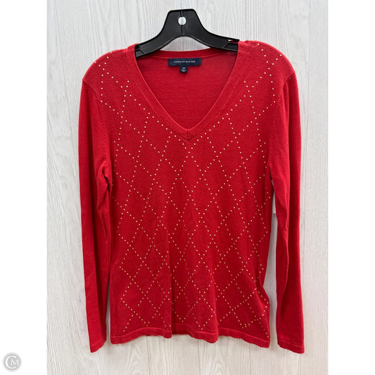 Top Long Sleeve Basic By Tommy Hilfiger In Red, Size: S