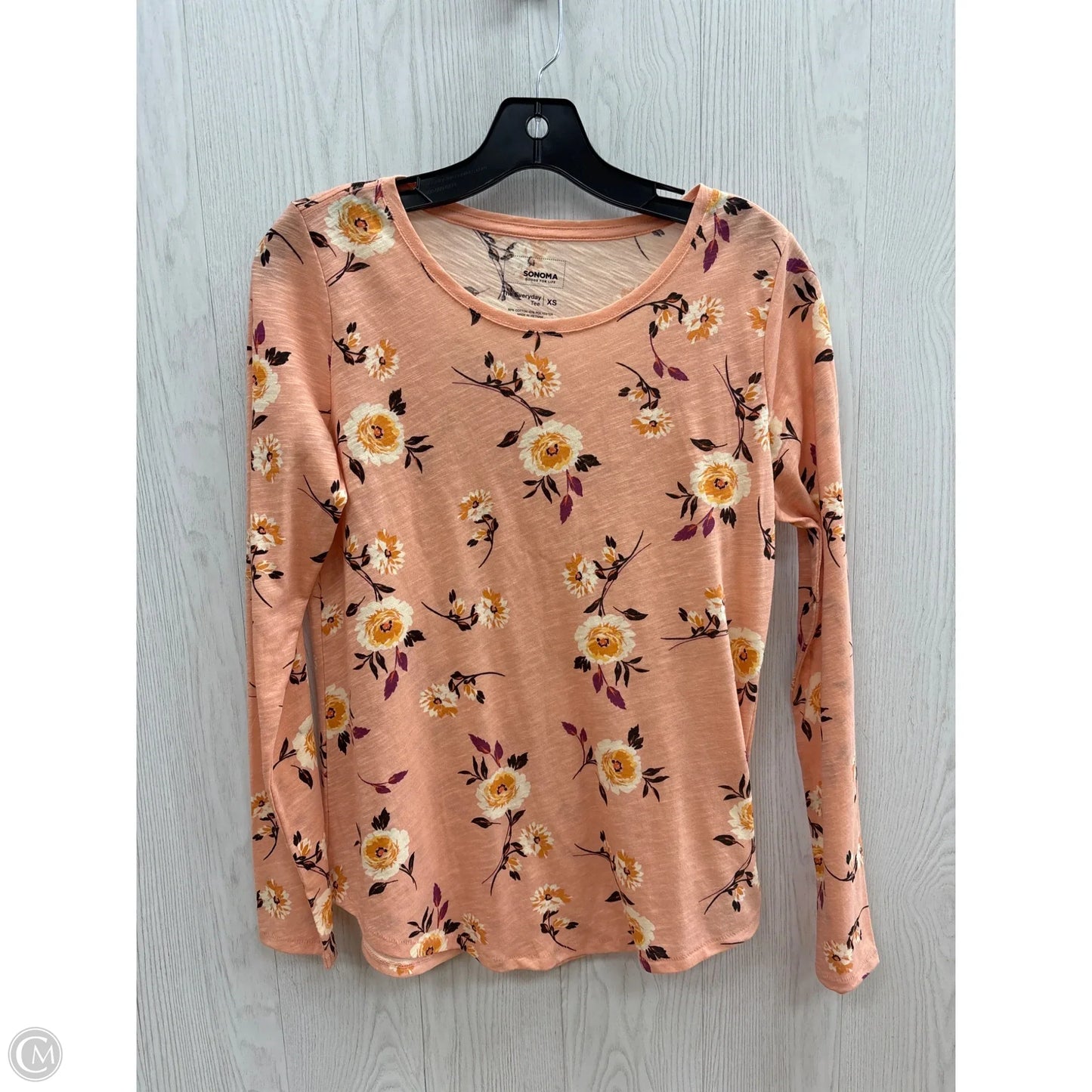 Top Long Sleeve Basic By Sonoma In Peach, Size: Xs
