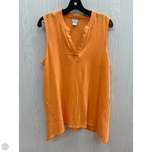 Top Sleeveless Basic By Chicos In Orange, Size: L