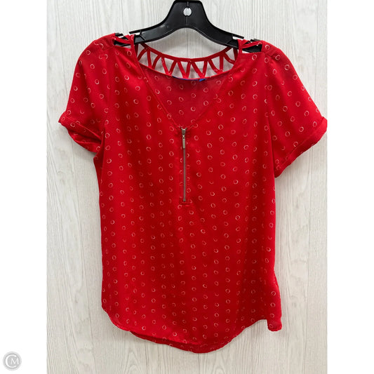 Top Short Sleeve By Apt 9 In Red, Size: S