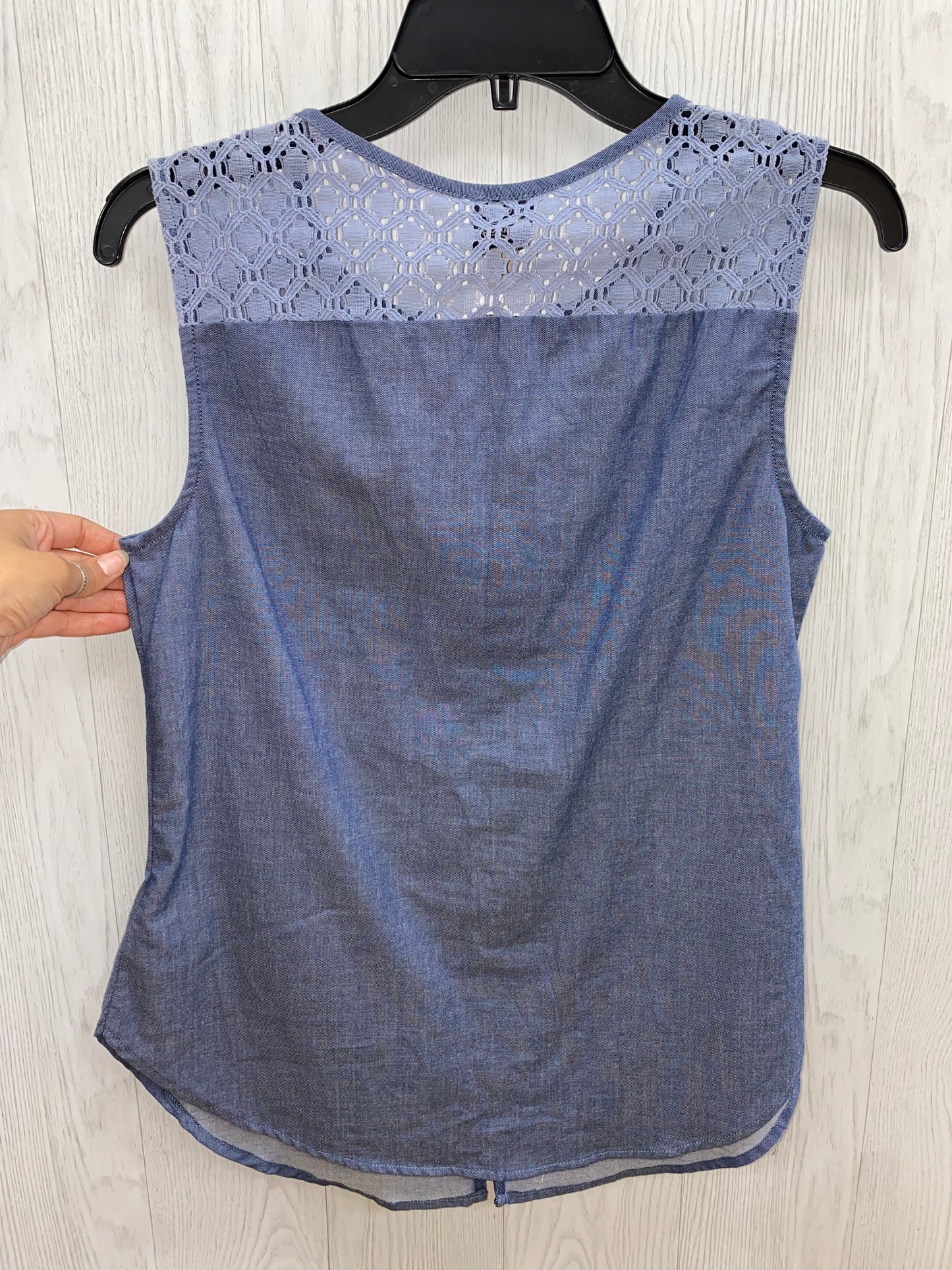 Denim Blue Top Sleeveless Como Vintage, Size S