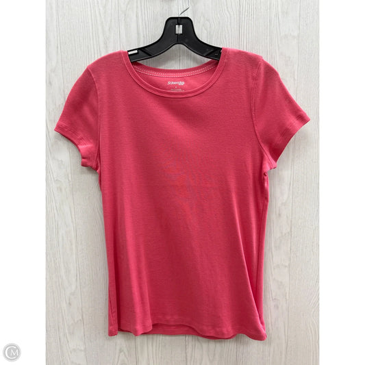 Top Short Sleeve Basic By St Johns Bay In Pink, Size: S