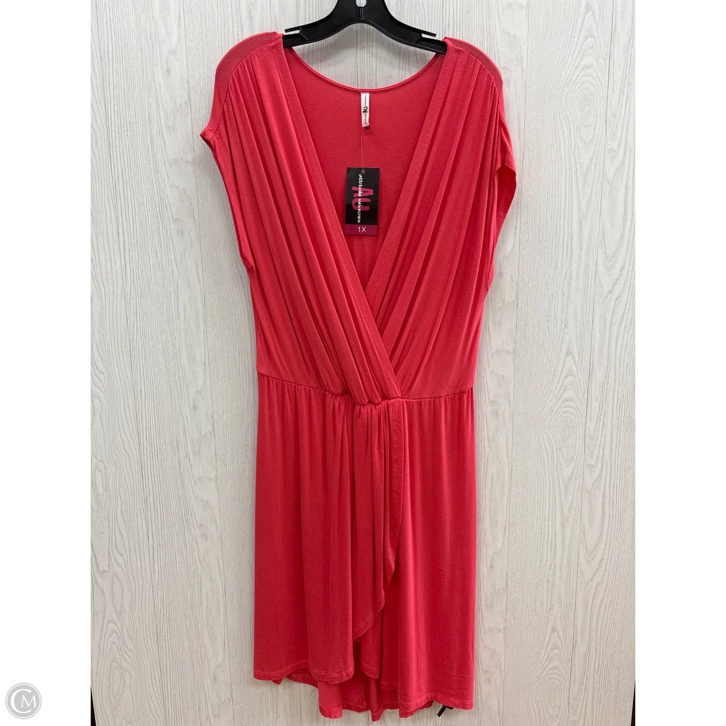 Dress Casual Midi By Clothes Mentor In Coral, Size: 1x