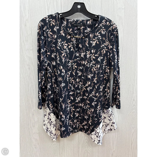 Top 3/4 Sleeve By Zac And Rachel In Navy, Size: S