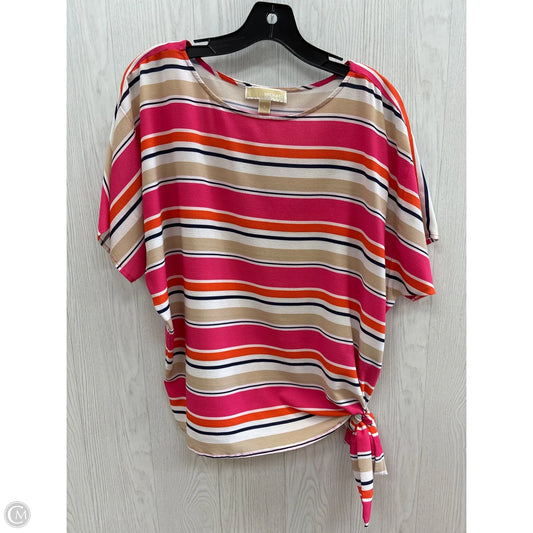 Top Short Sleeve By Michael By Michael Kors In Pink & White, Size: S