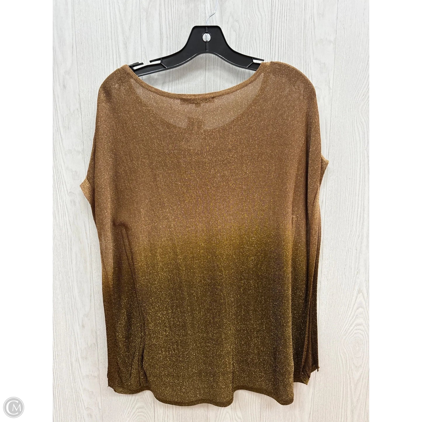 Top Short Sleeve By Antonio Melani In Bronze, Size: M