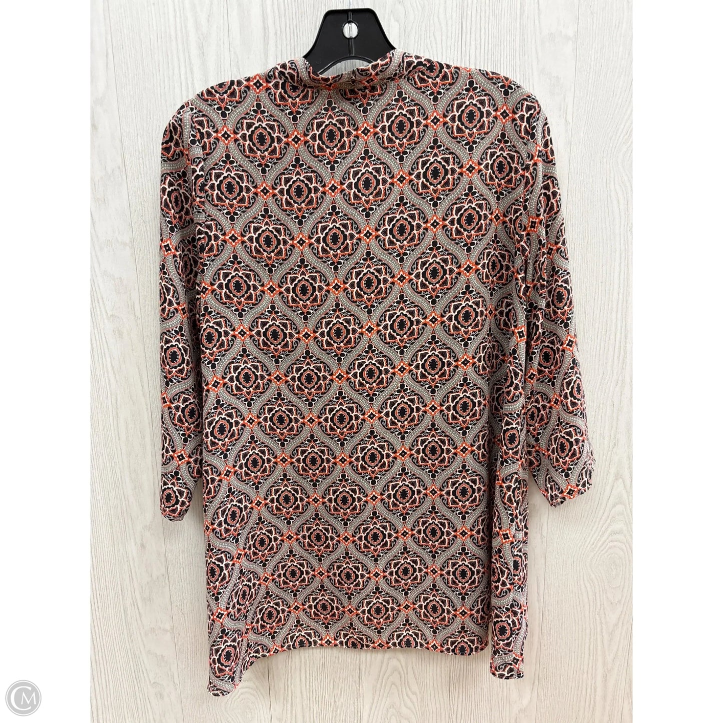 Top 3/4 Sleeve Basic By Limited In Grey & Orange, Size: S