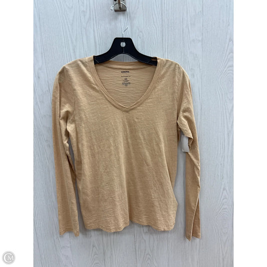 Top Long Sleeve Basic By Sonoma In Tan, Size: Xs