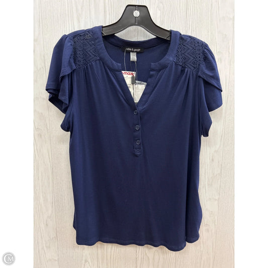 Top Short Sleeve By Cable And Gauge In Blue, Size: S