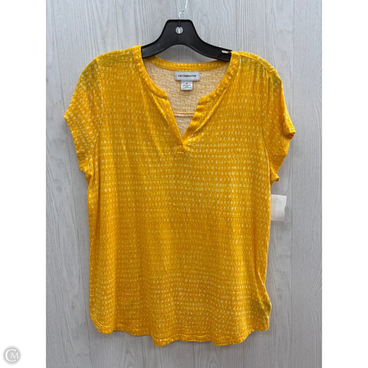 Top Short Sleeve Basic By Liz Claiborne In Yellow, Size: M