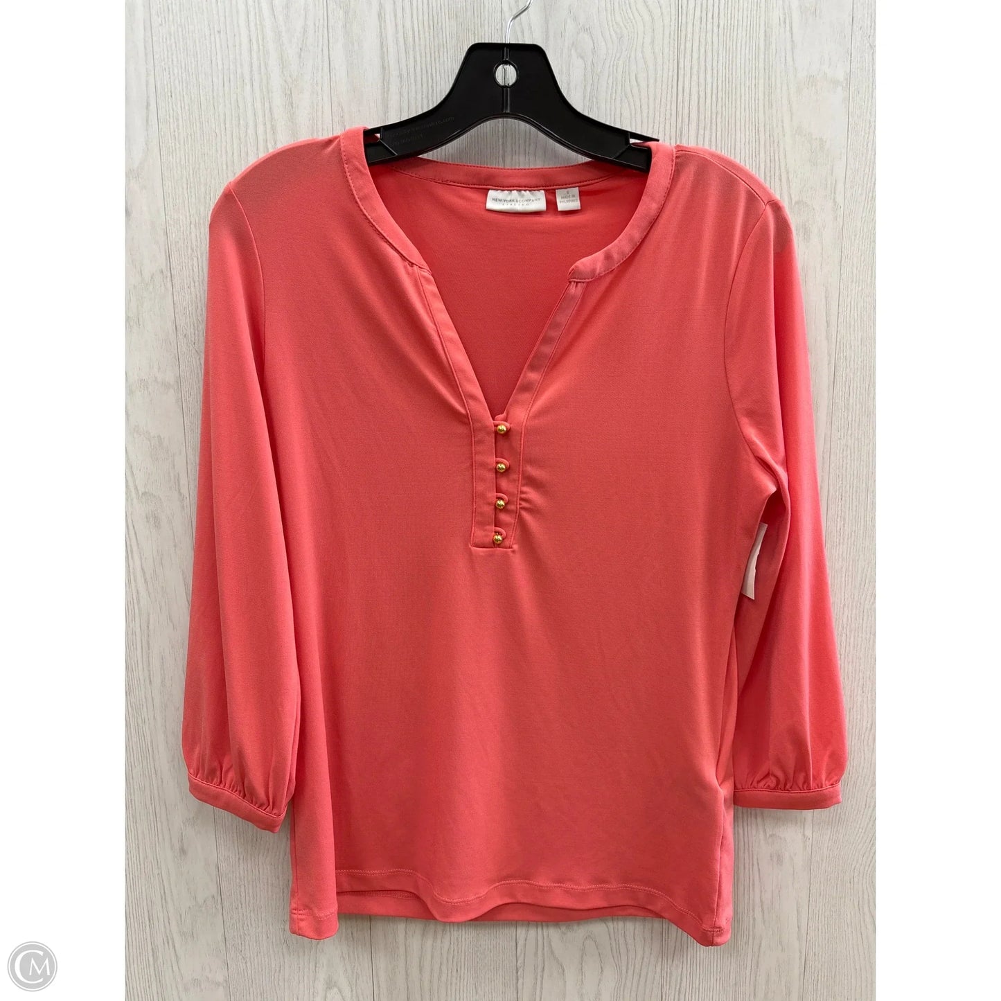 Top 3/4 Sleeve By New York And Co In Coral, Size: S