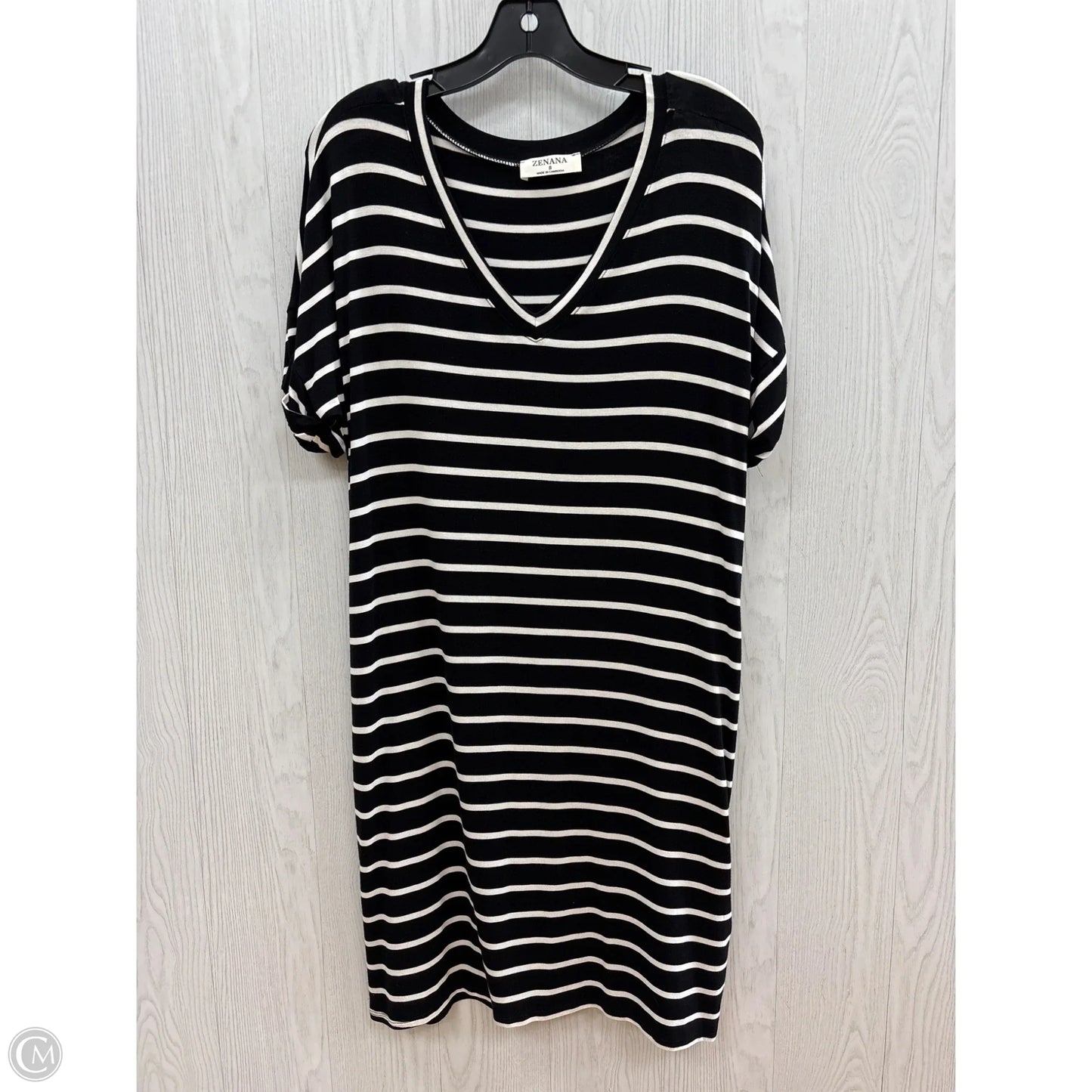 Dress Casual Midi By Zenana Outfitters In Black & White, Size: S