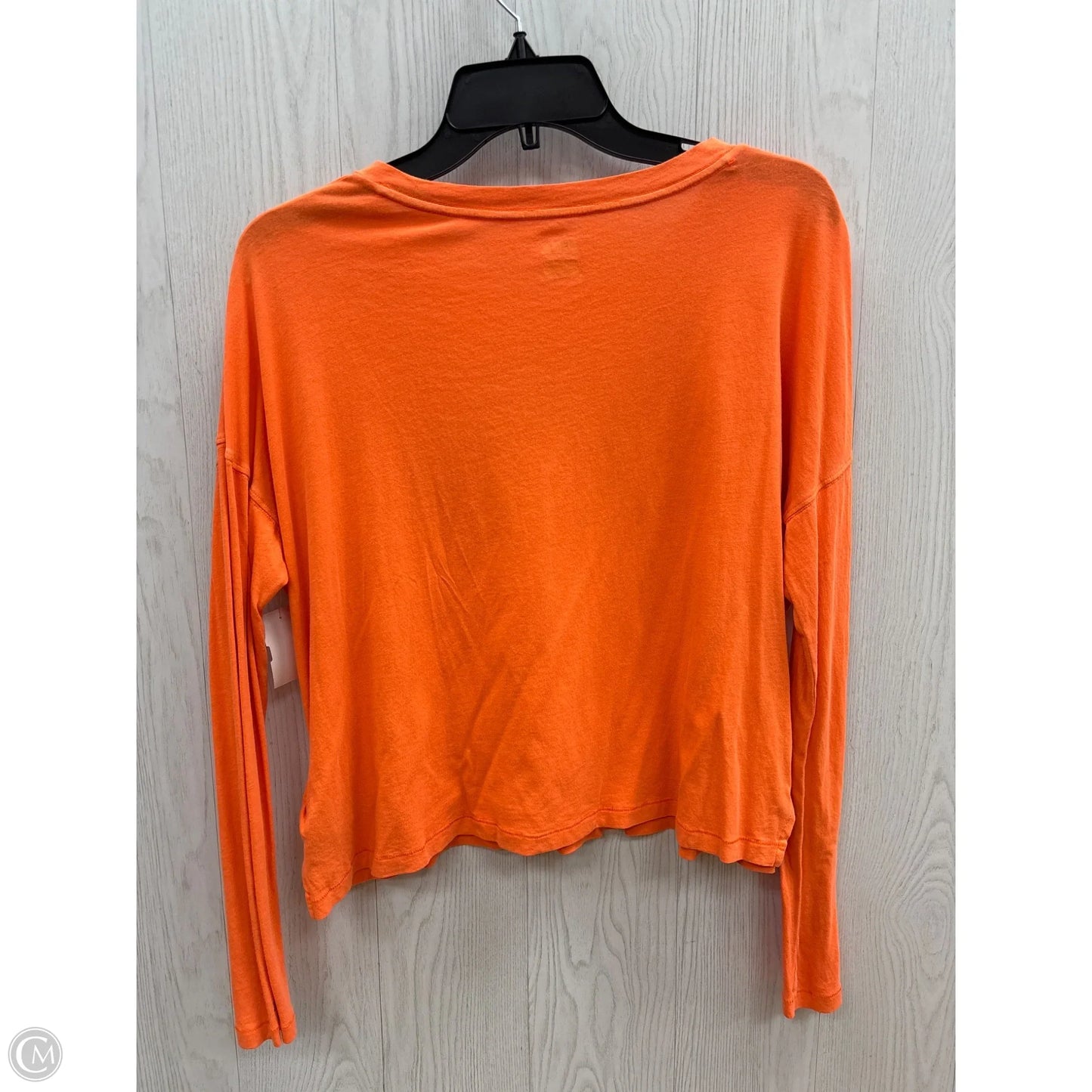 Top Long Sleeve Basic By Pink In Orange, Size: S