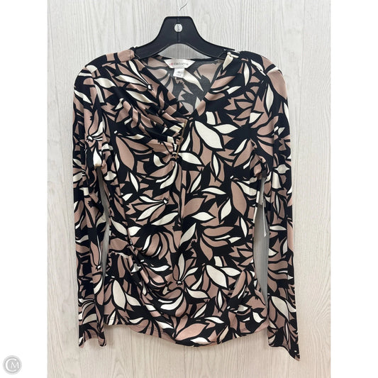 Top Long Sleeve By Liz Claiborne In Black & Brown, Size: Xs