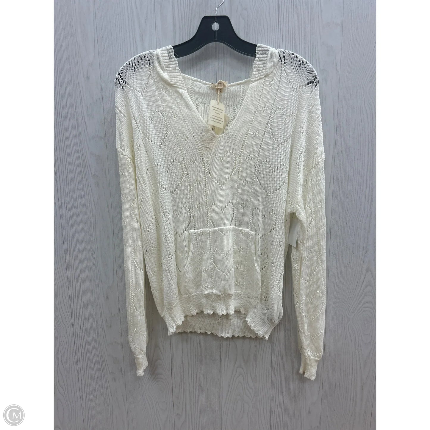 Sweater By Hem & Thread In White, Size: L