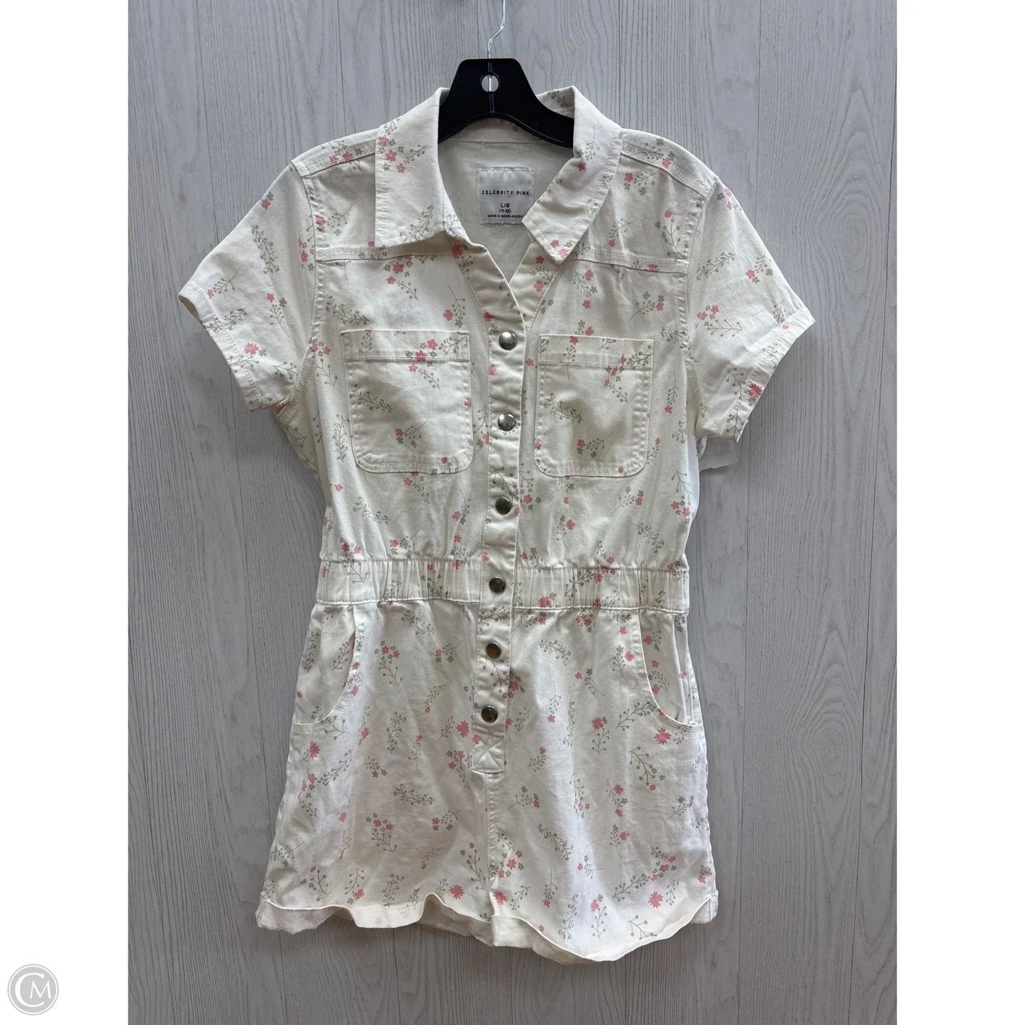 Romper By Celebrity Pink In Floral Print, Size: L