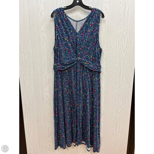 Dress Casual Midi By Croft And Barrow In Floral Print, Size: 2x