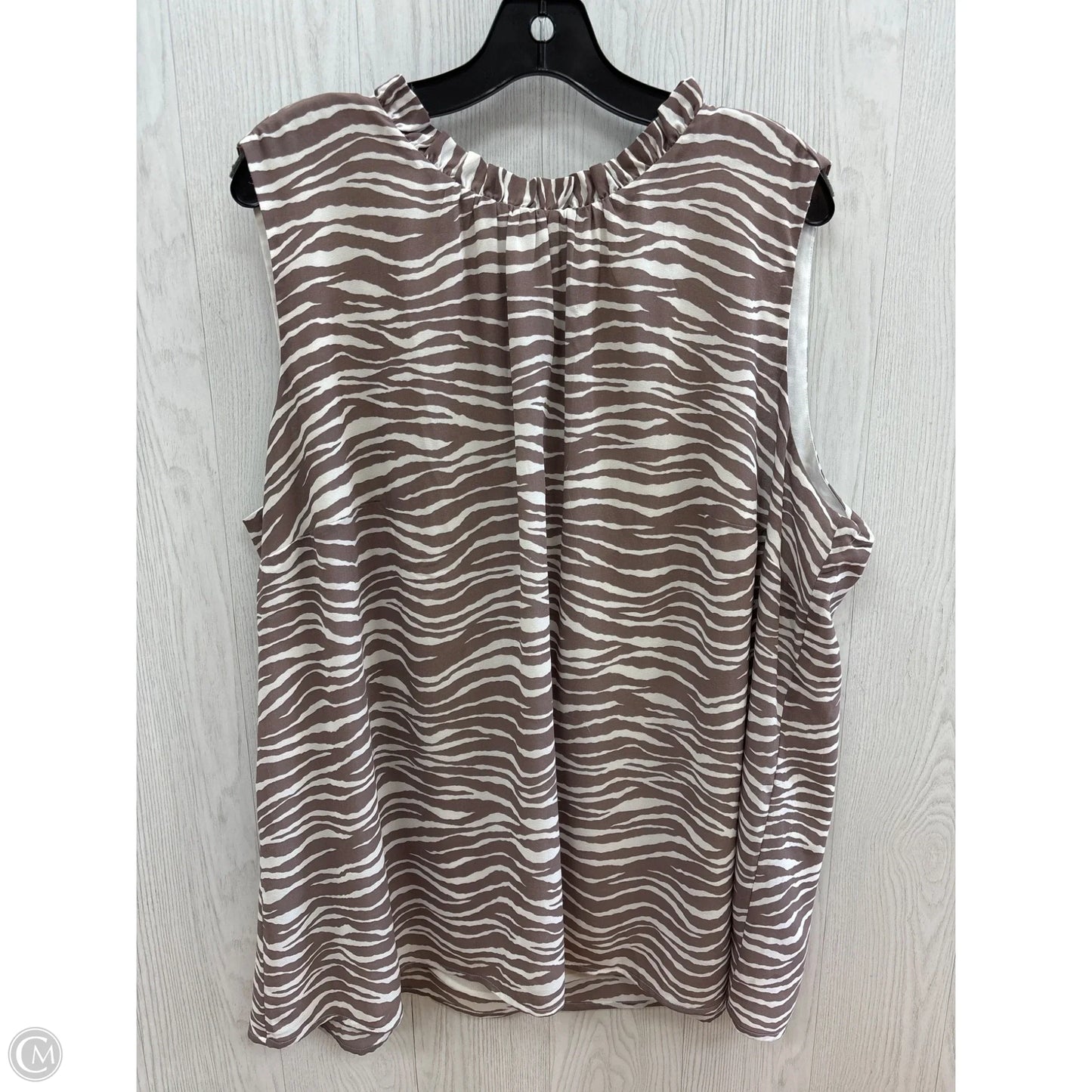 Top Sleeveless By Loft In Animal Print, Size: 3x