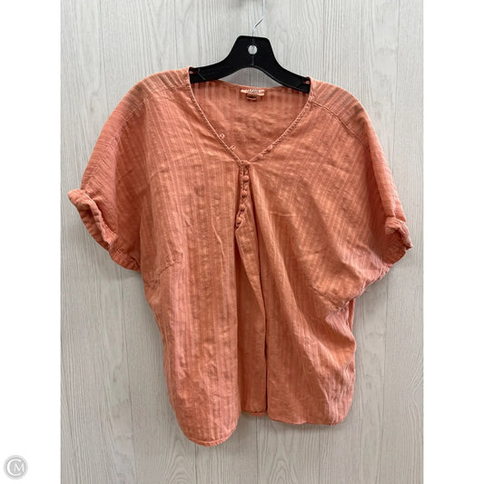 Top Short Sleeve By Ana In Peach, Size: 1x