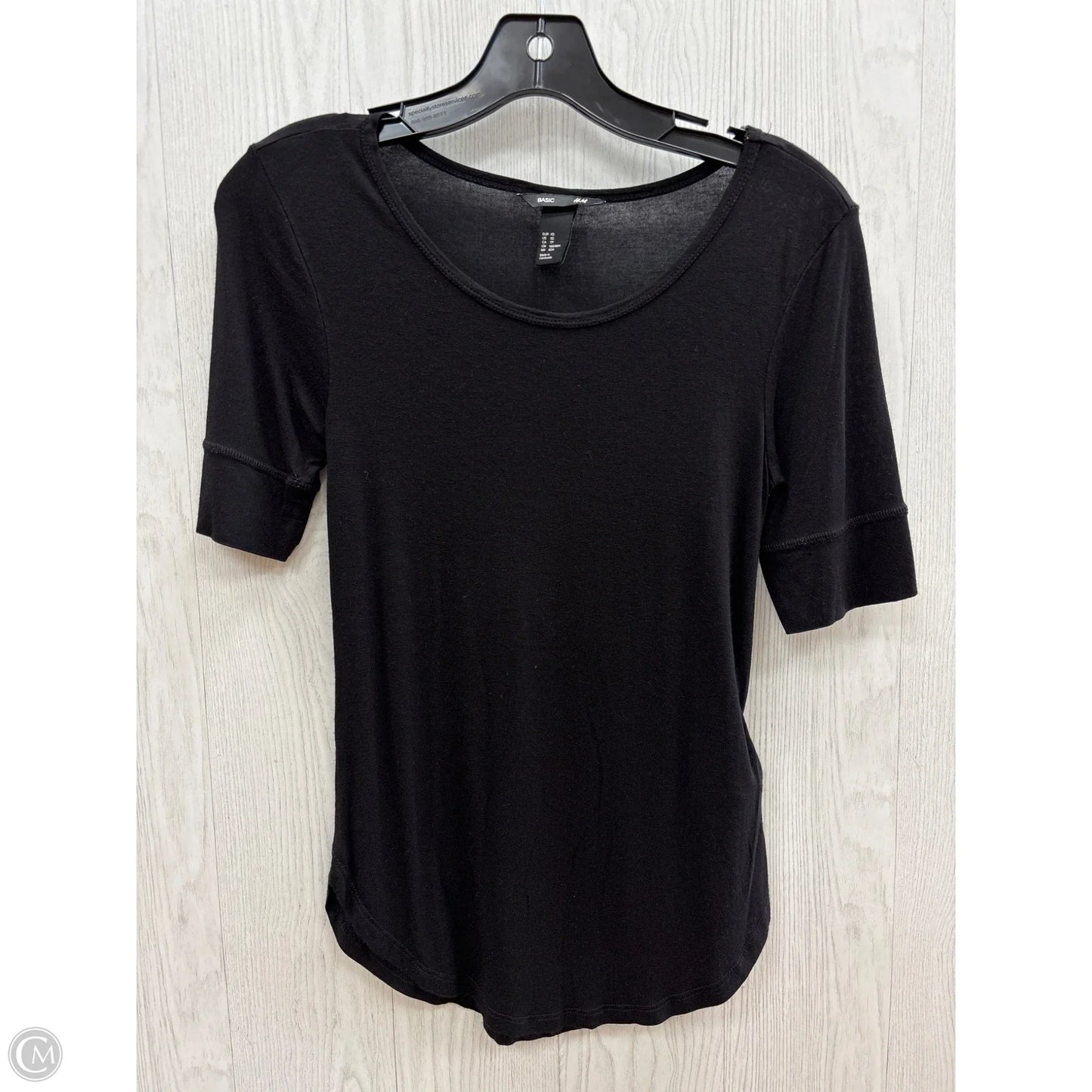 Top Short Sleeve By H&m In Black, Size: Xs