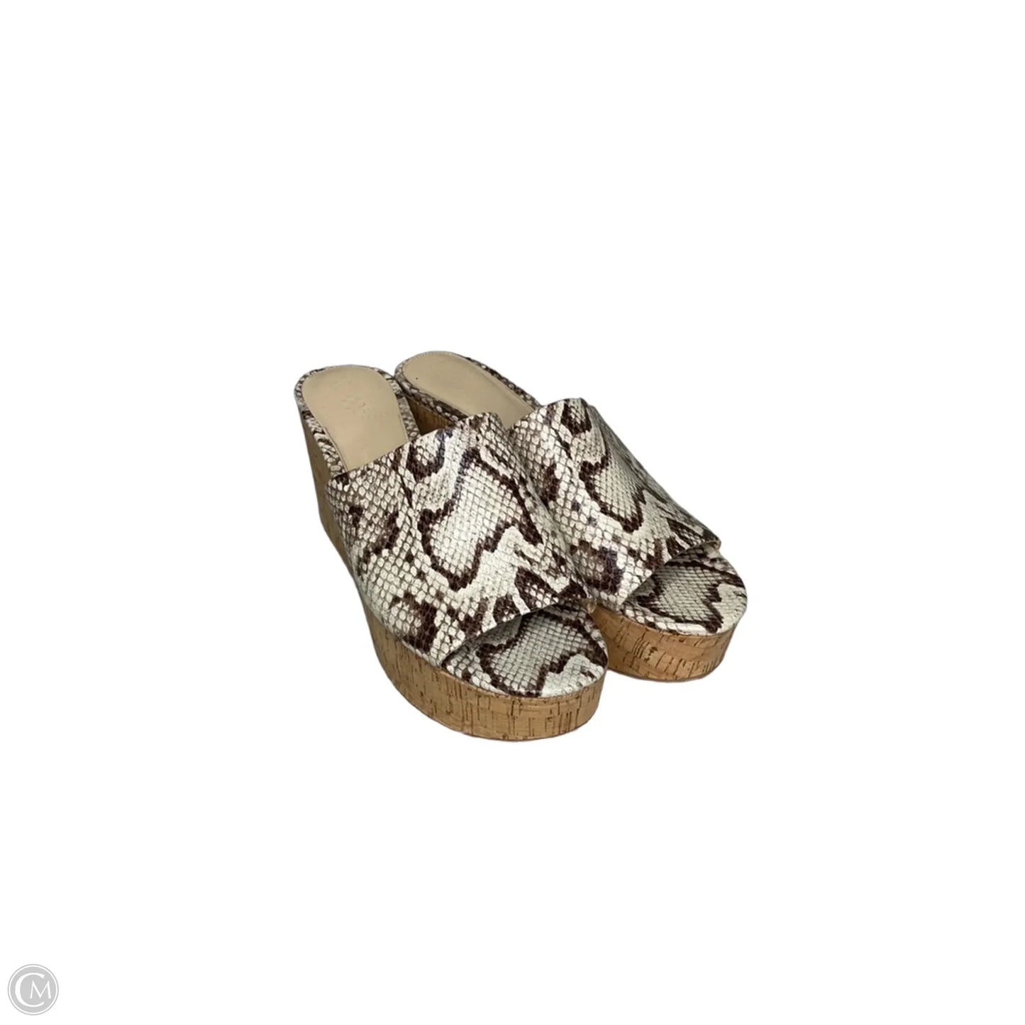 Sandals Heels Wedge By Vince Camuto In Snakeskin Print, Size: 11