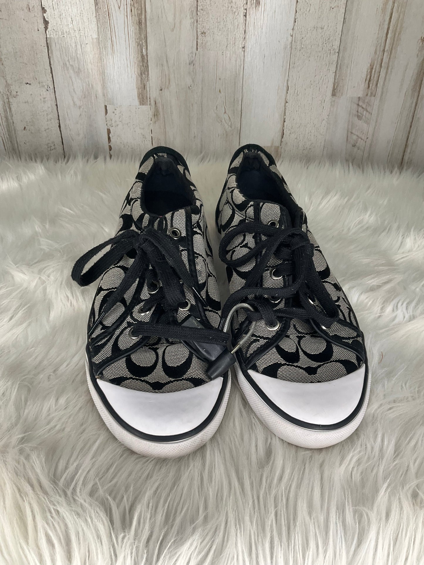 Black & Grey Shoes Sneakers Coach, Size 9