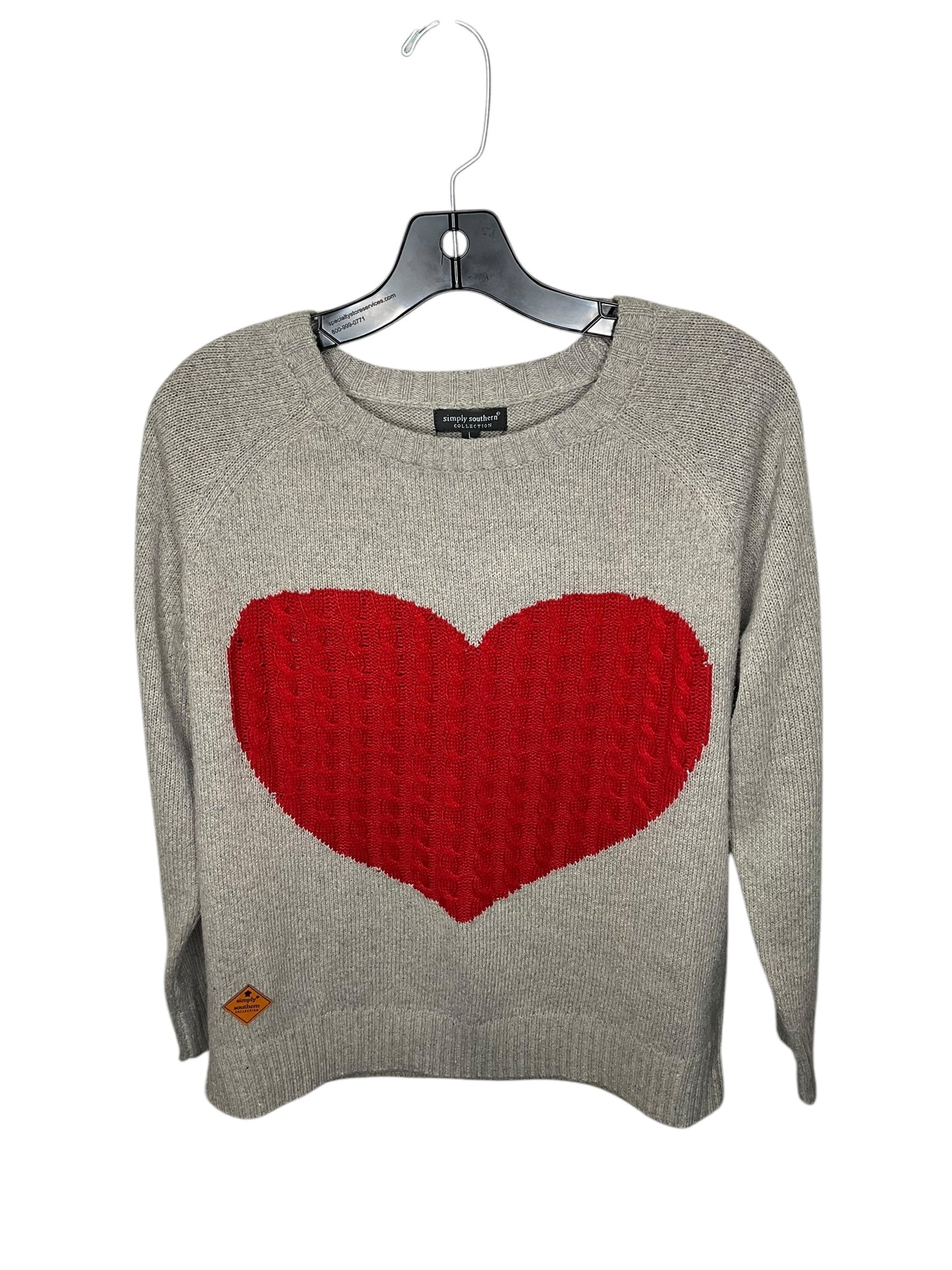 Sweater By Simply Southern In Grey, Size: L