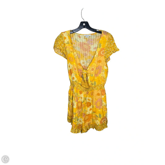 Romper By American Eagle In Orange & Yellow, Size: S