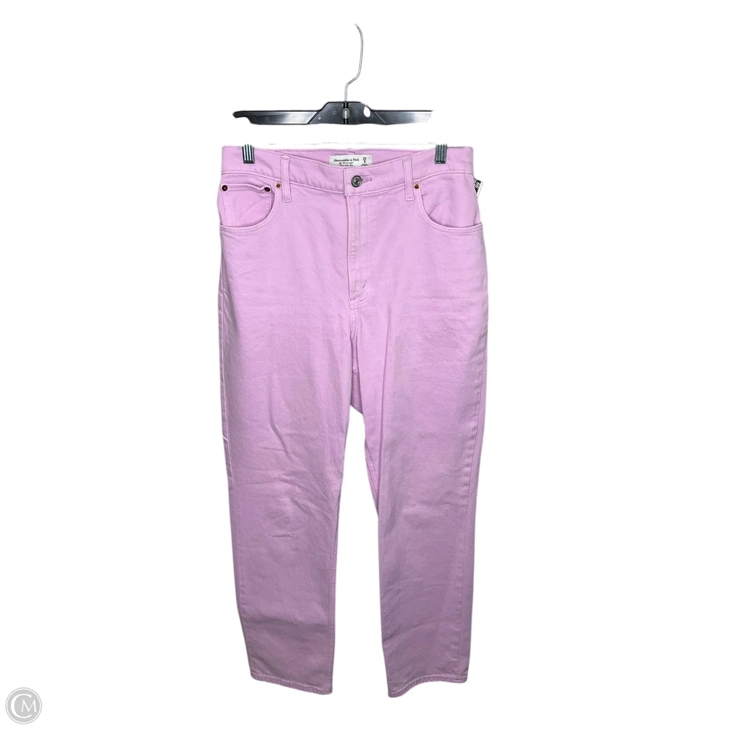 Jeans Straight By Abercrombie And Fitch In Pink Denim, Size: 8