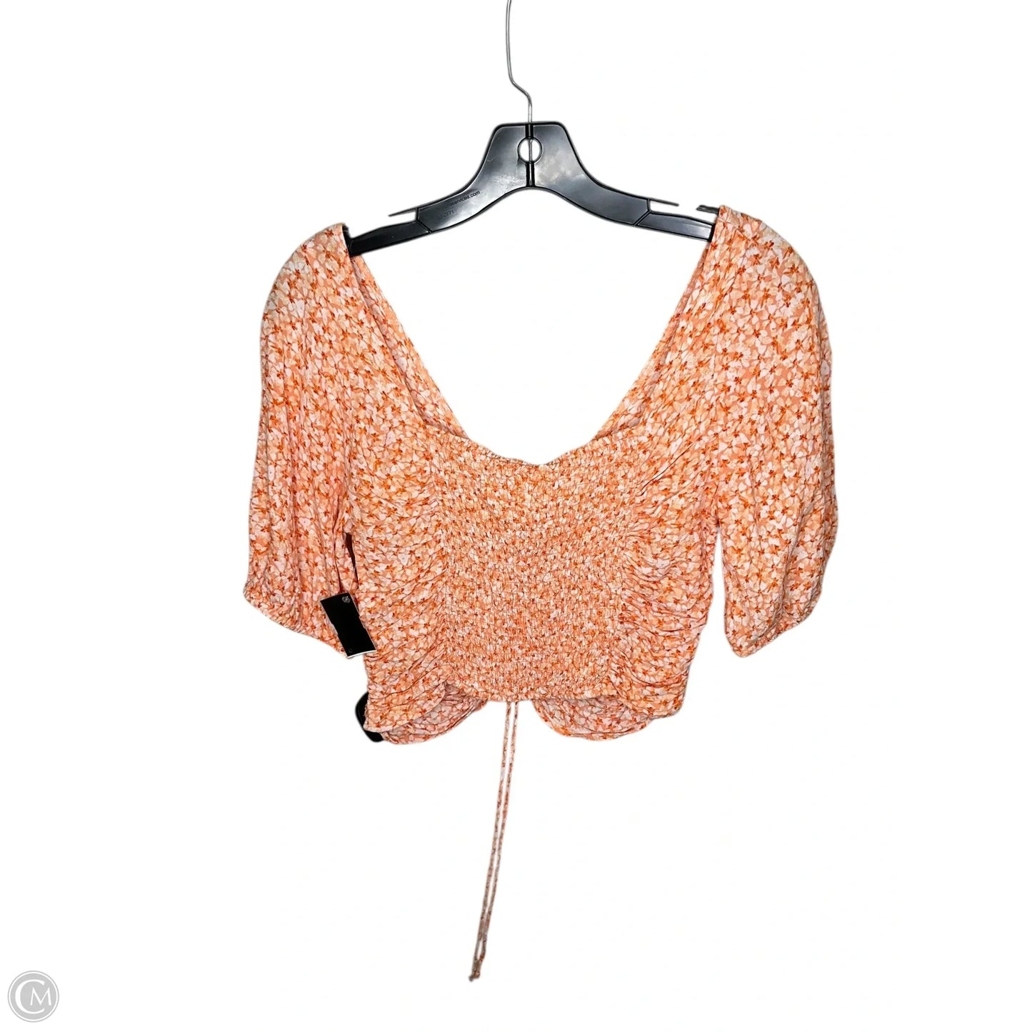 Top Short Sleeve By H&m In Orange, Size: M