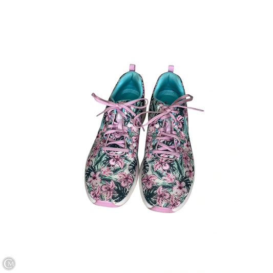 Shoes Athletic By Skechers In Floral Print, Size: 11
