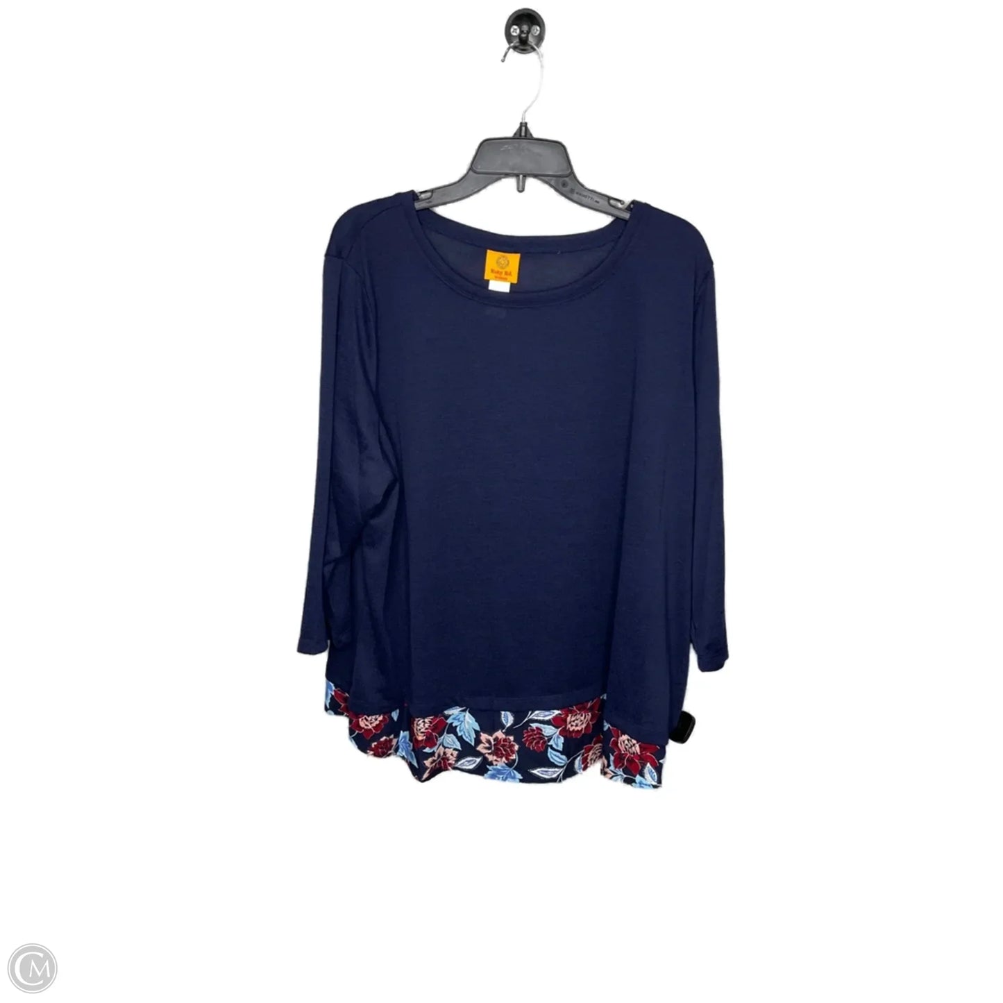 Top 3/4 Sleeve By Ruby Rd In Navy, Size: 2x