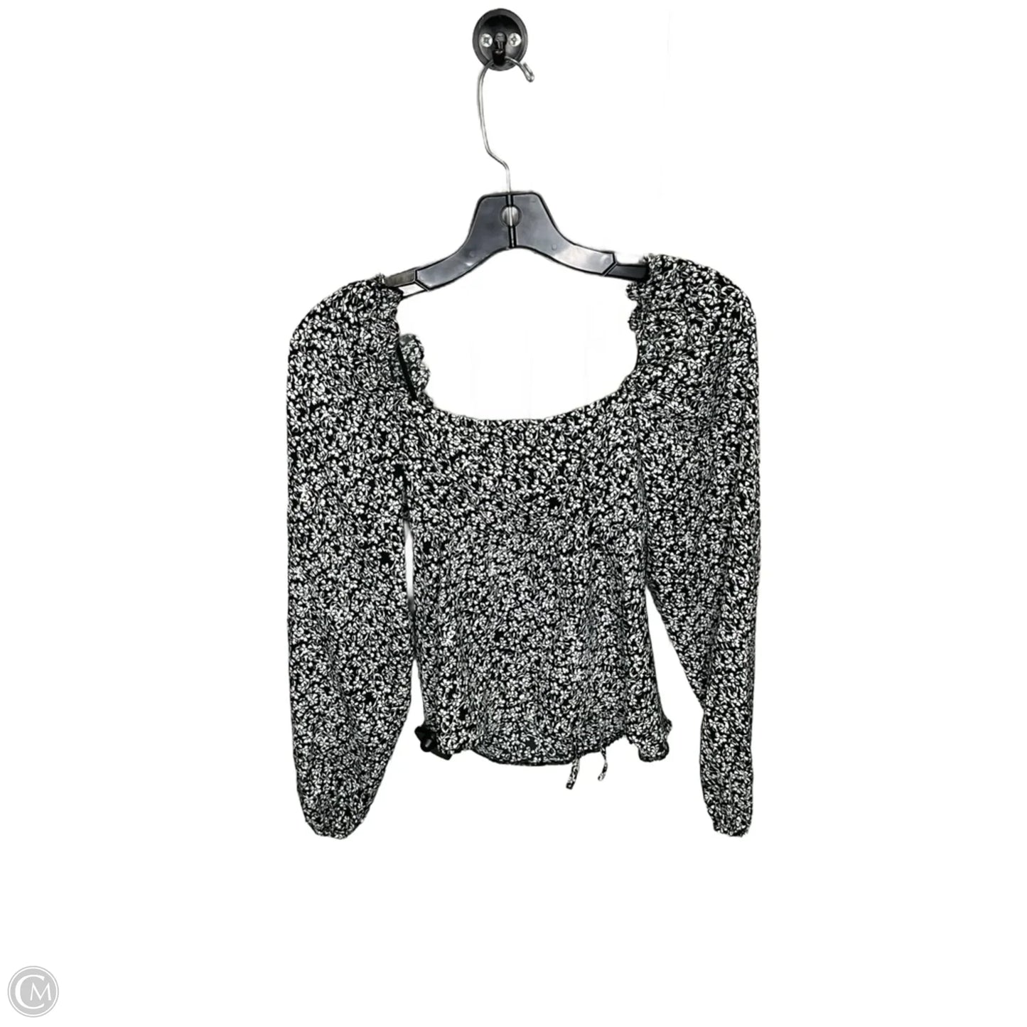 Top Long Sleeve By Topshop In Black & White, Size: S
