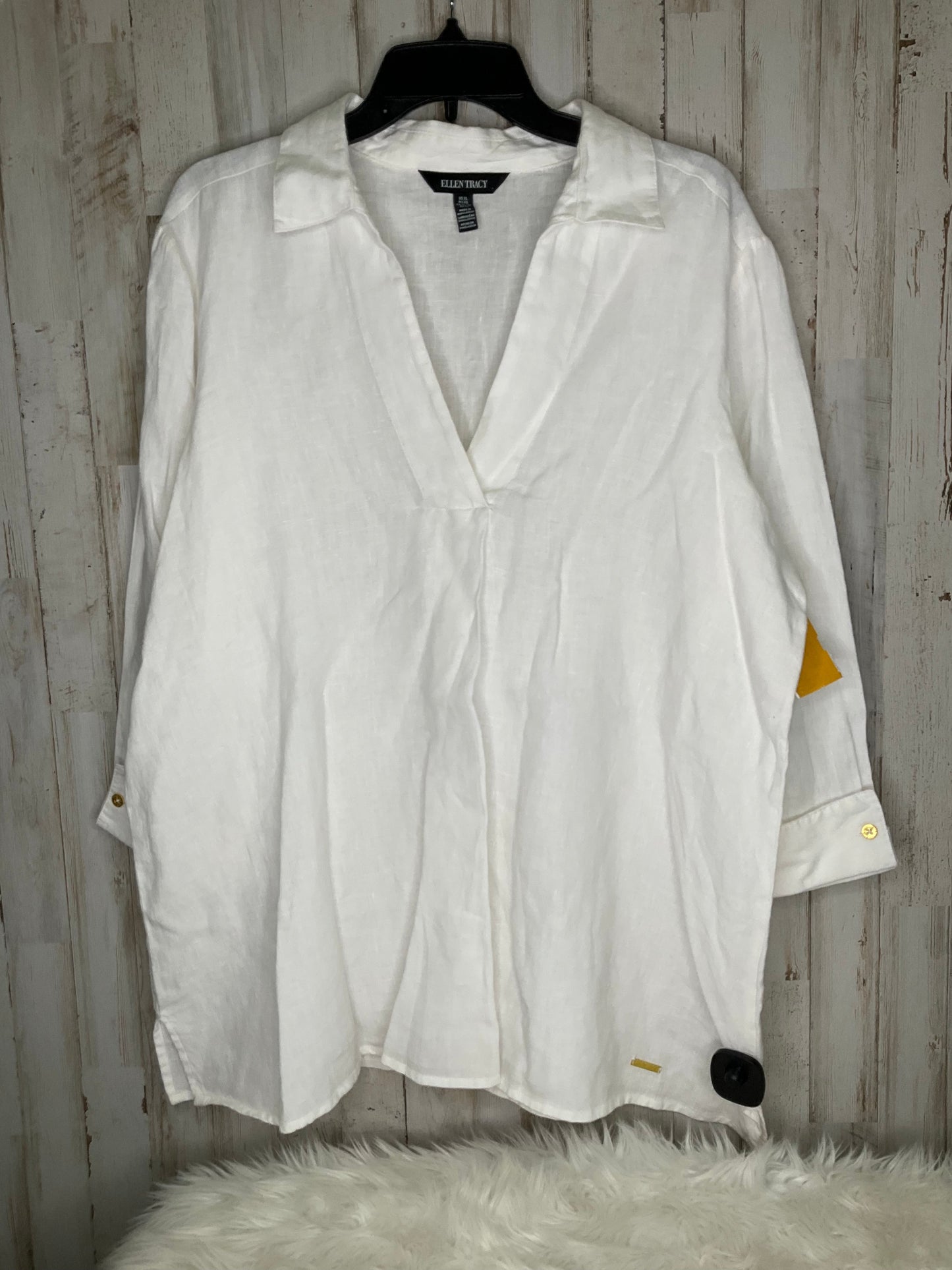 White Top Long Sleeve Ellen Tracy, Size Xl