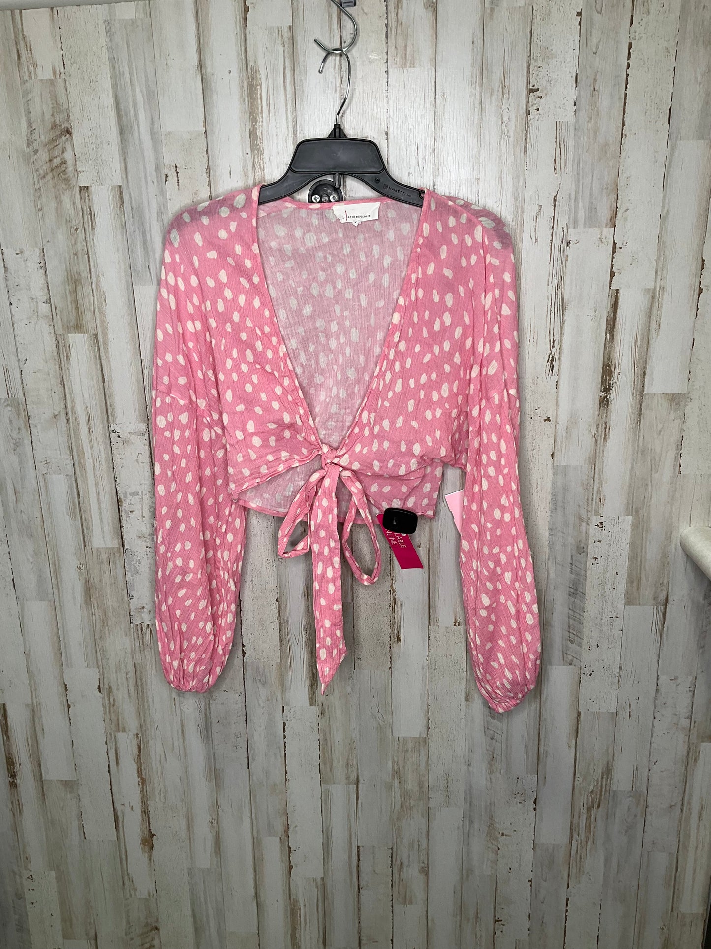 Top Long Sleeve By Anthropologie In Pink, Size: Onesize