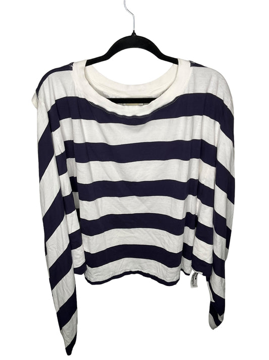 Top Long Sleeve By Maeve In Blue & White, Size: Xl