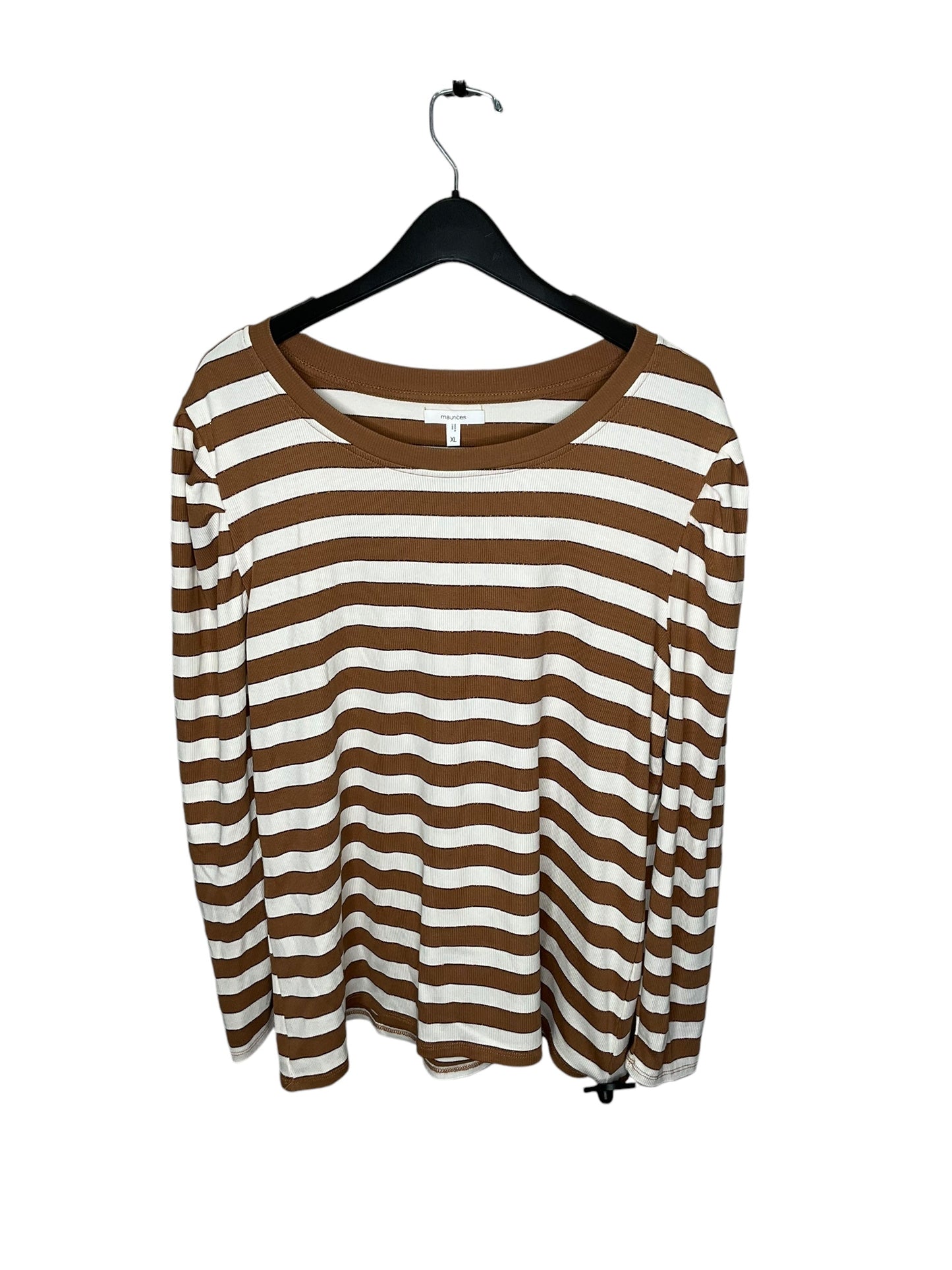 Top Long Sleeve By Maurices In Striped Pattern, Size: Xl