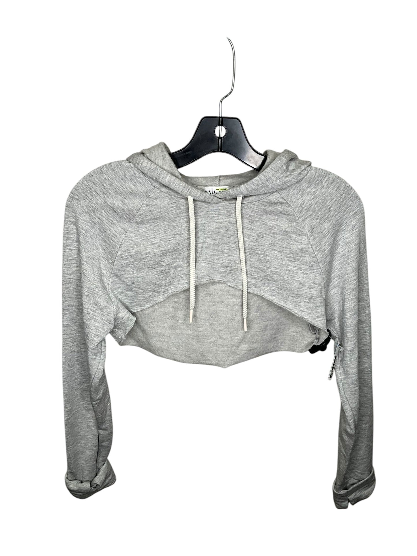 Sweatshirt Hoodie By Aerie In Grey, Size: S