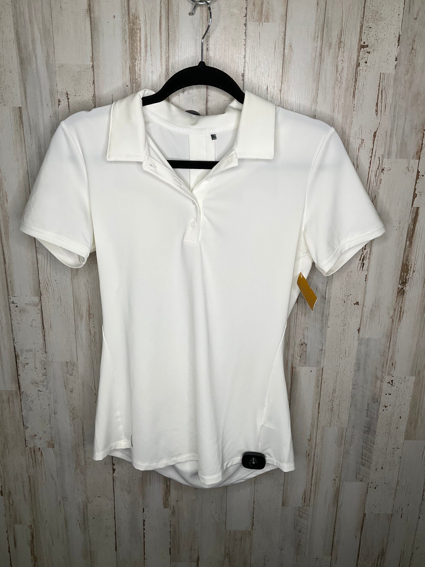 Athletic Top Short Sleeve By Adidas In White, Size: S